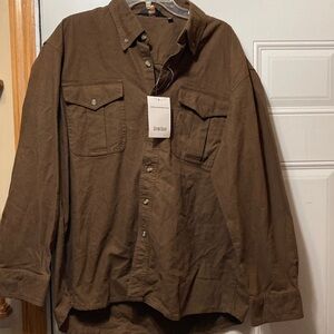 Guide Gear Men's‎ Brown Button-Front Utility Shirt Jacket L NWT